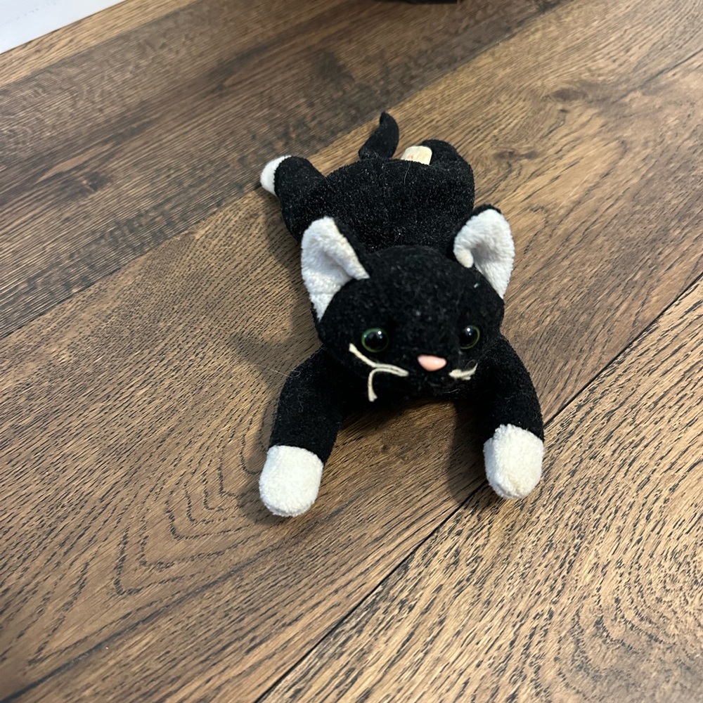 Ty Black and White Cat Beanie Baby